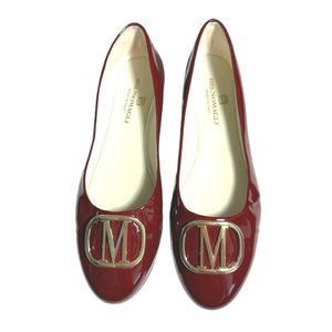 BRUNO MAGLI Mimi Signature Leather Ballet Flat Bordeaux-Patent 8.5 but fits 7